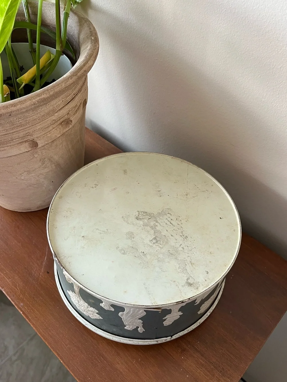 Decorative Blue and White Jasperware-Style Round Trinket Box
